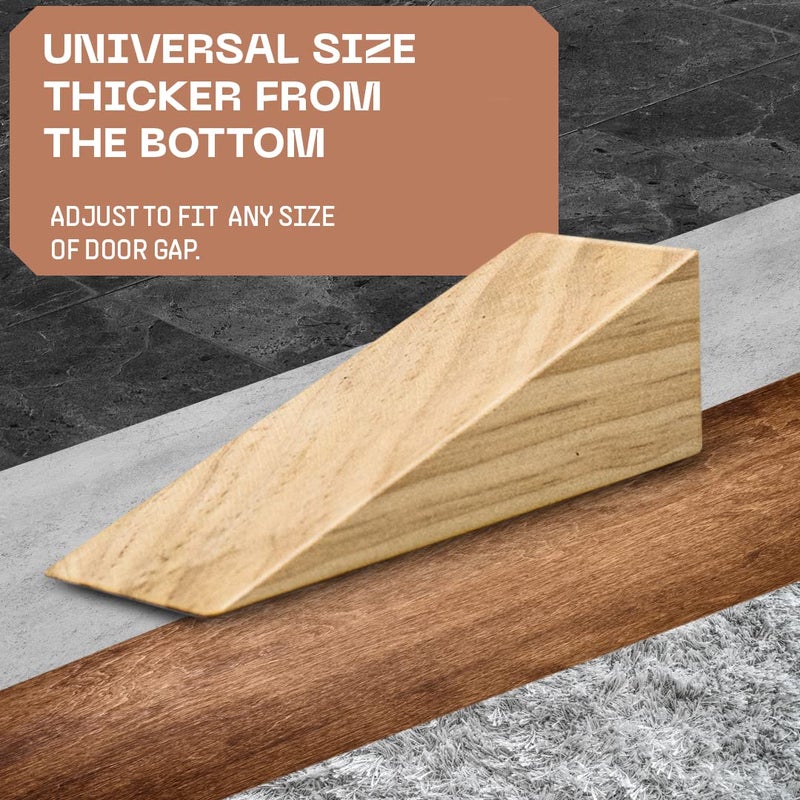 Silginnes Wooden Door Stoppers Handmade Acacia Wood Door Wedge - Wooden Wedge Door Stopper for Bottom of Door Works for All Floor Types - - Image 3